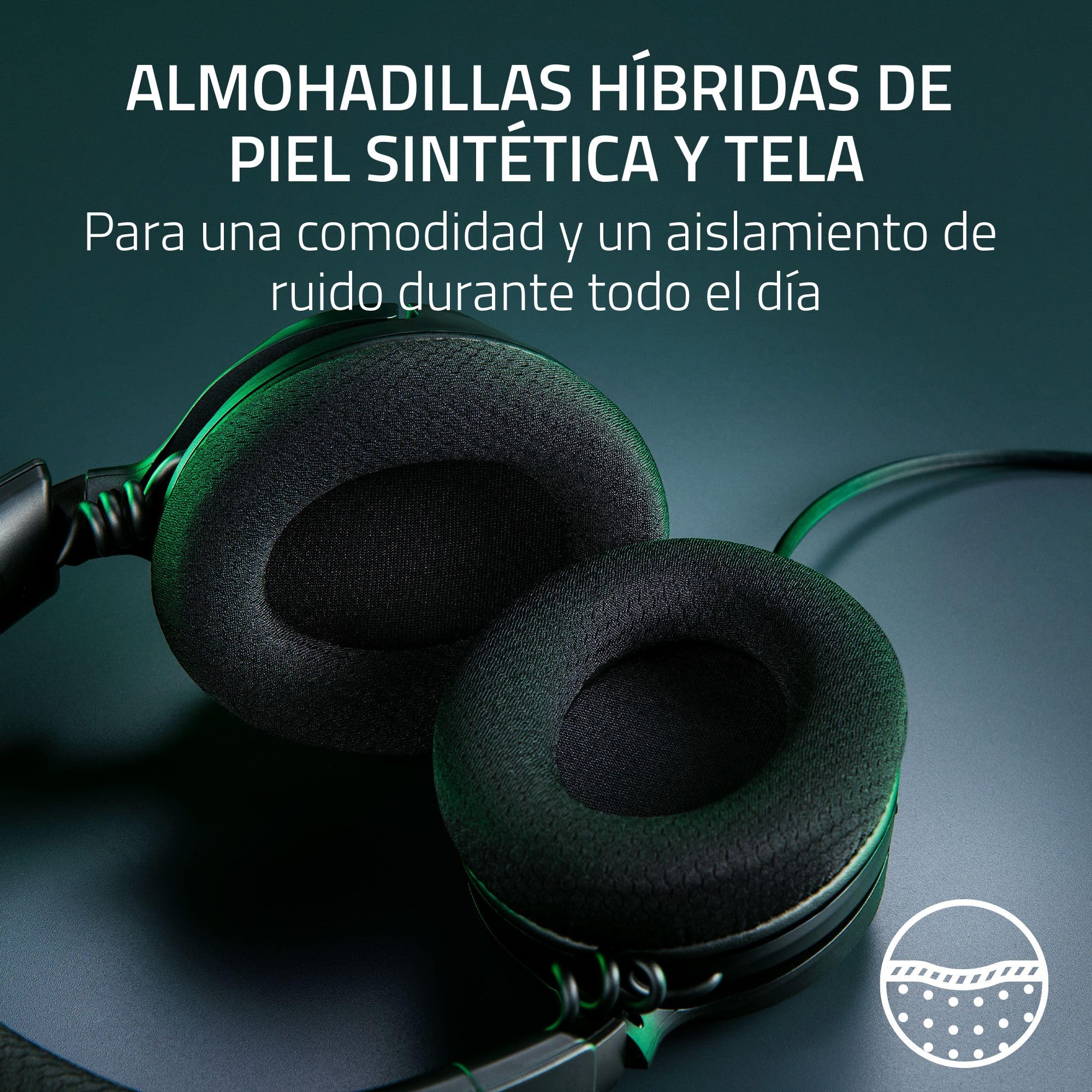 Razer Kraken V4 X Auriculares con Cable para Juegos: Altavoces de 40 mm - Micrófono Cardioide - Almohadillas de Espuma con Memoria - Iluminación RGB Chroma - Cable Tipo C y Tipo A - para PC, Mac, PS5