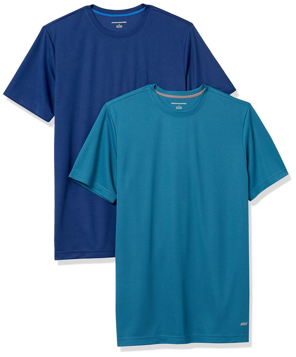 Amazon Essentials Performance Tech - Camiseta para hombre, paquete de 2, verde azulado/azul marino, talla G