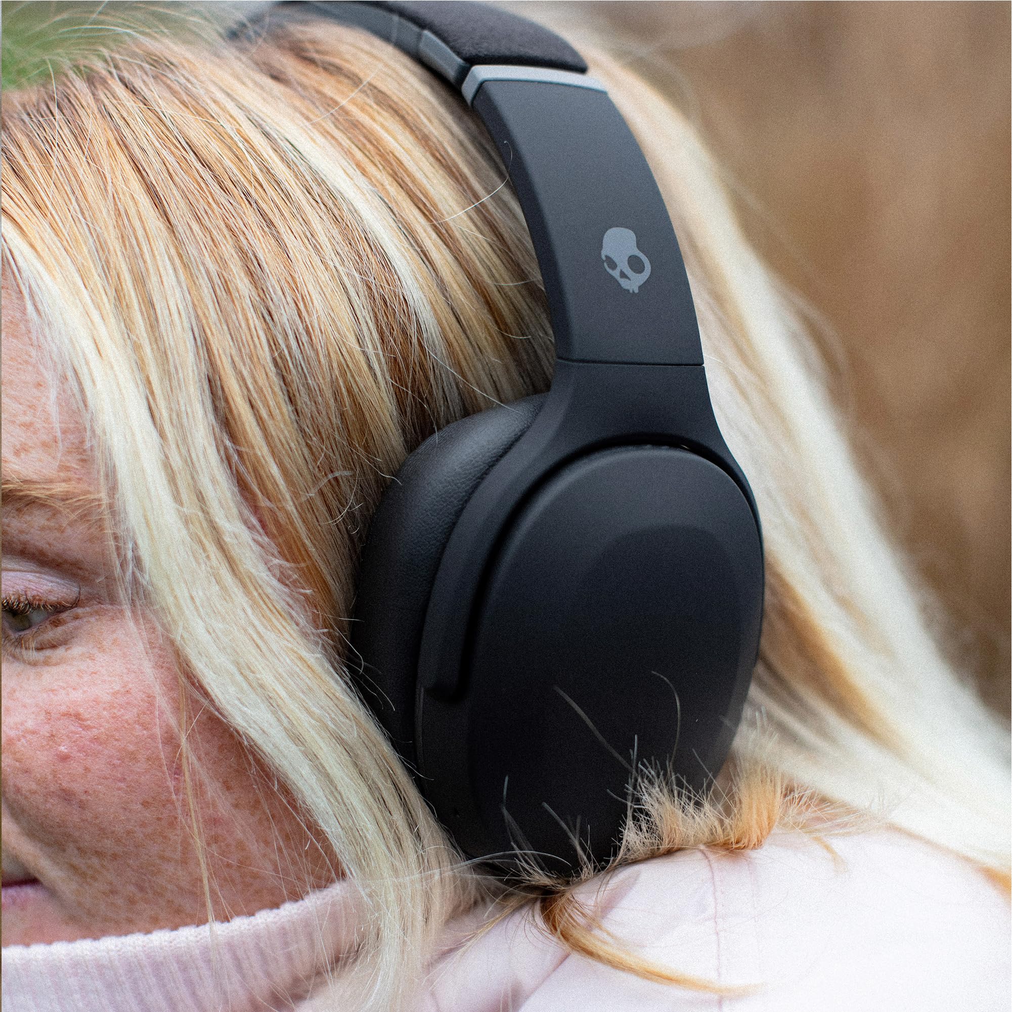 Skullcandy Crusher EVO Cascos Over-Ear Inalámbricos con Sensory Bass, 40 h de Autonomía, Micrófono, Compatibles con iPhone Android y Dispositivos Bluetooth, Negro