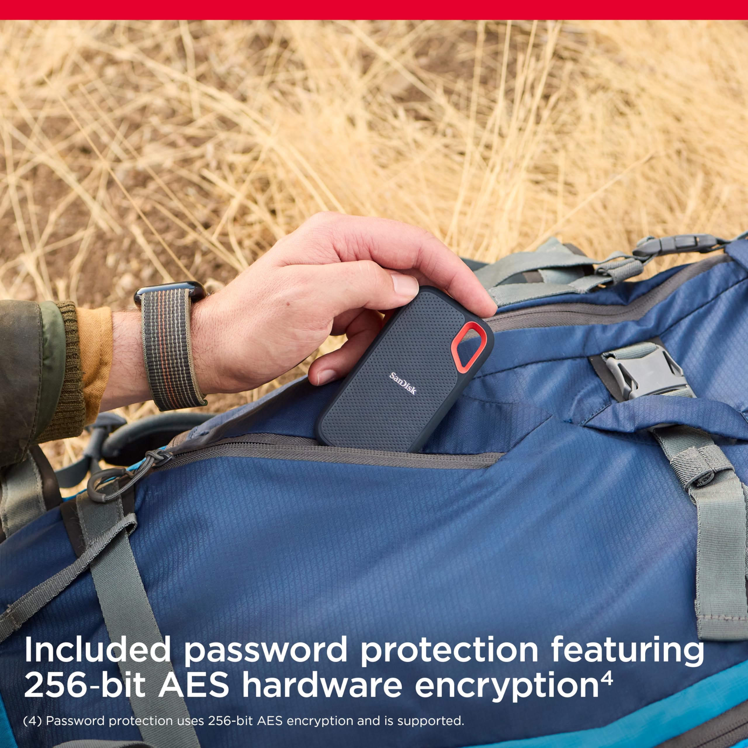 SanDisk SSD portátil Extreme de 8 TB - hasta 1050 MB/s, USB-C, USB 3.2 Gen 2, IP65 Resistencia al Agua y al Polvo, Firmware actualizado, Unidad Externa de Estado sólido - SDSSDE61-8T00-G25