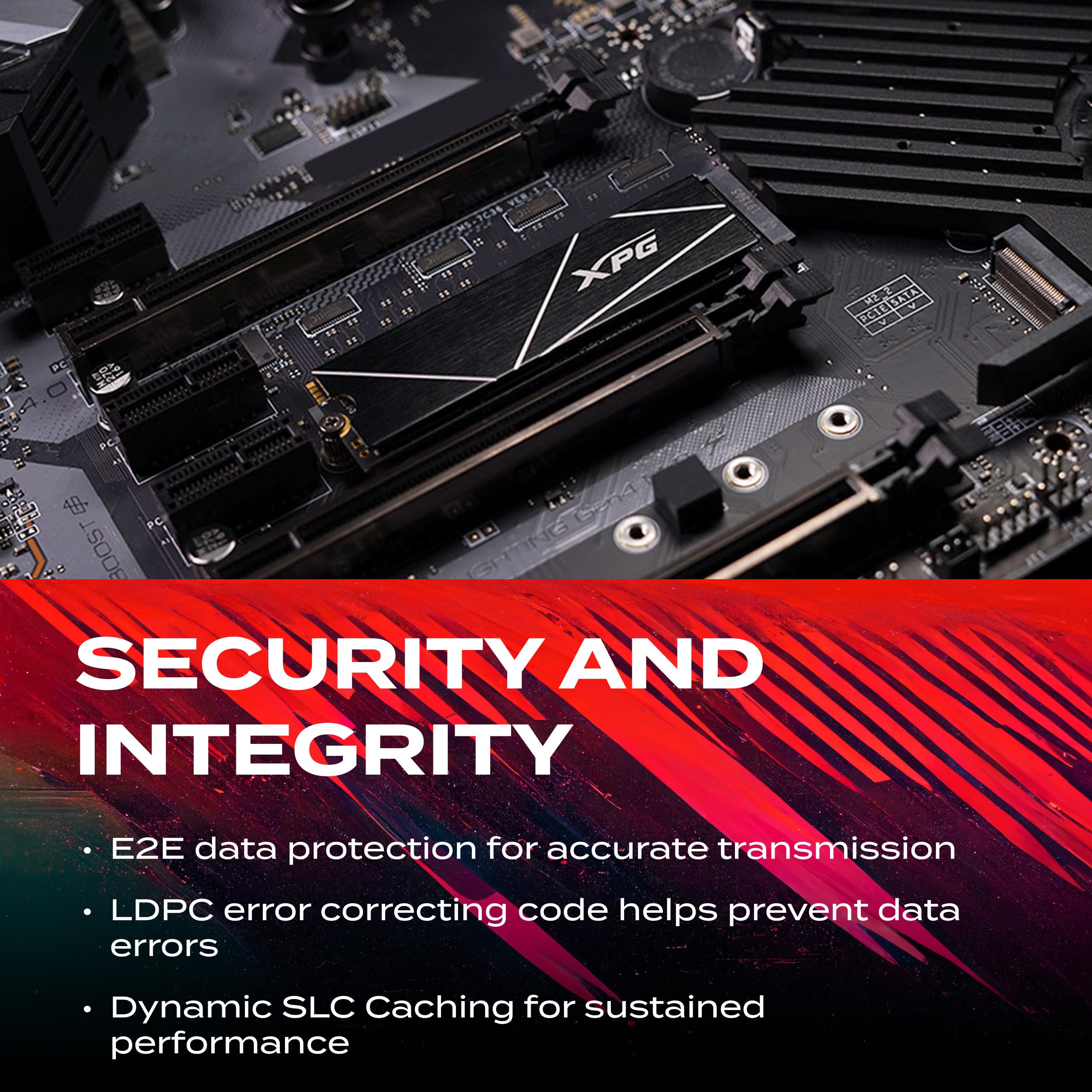 ADATA XPG XPG GAMMIX S70 Blade, Unidad de Estado Sólido SSD PCIe Gen4x4 M.2 2280, Rendimiento de Lectura/Escritura de 7400/6800 MB/s, 2TB (AGAMMIXS70B-2T-CS)