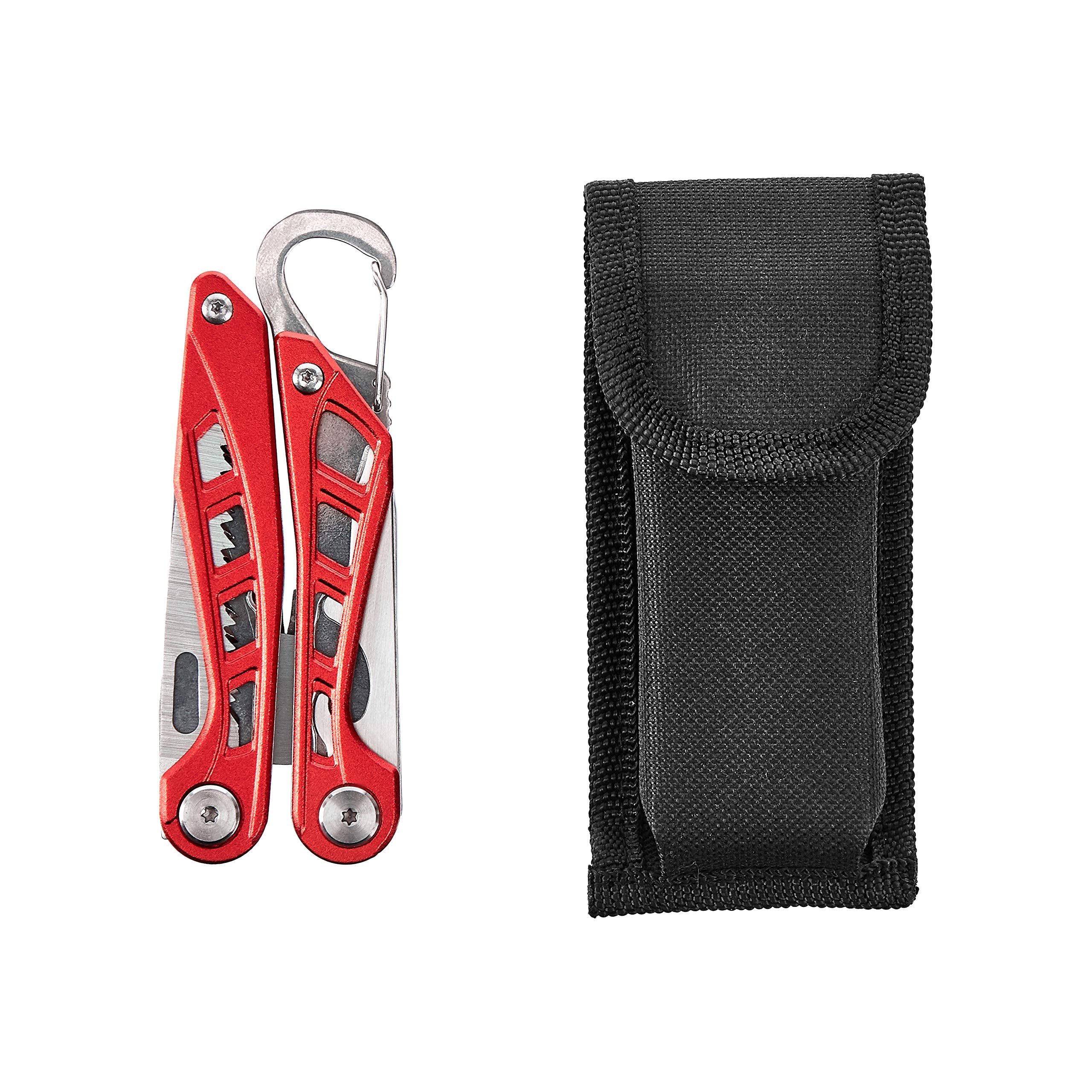 Amazon Basics - Cerradura de seguridad multiherramienta 8 en 1 de acero inoxidable con funda de nailon
