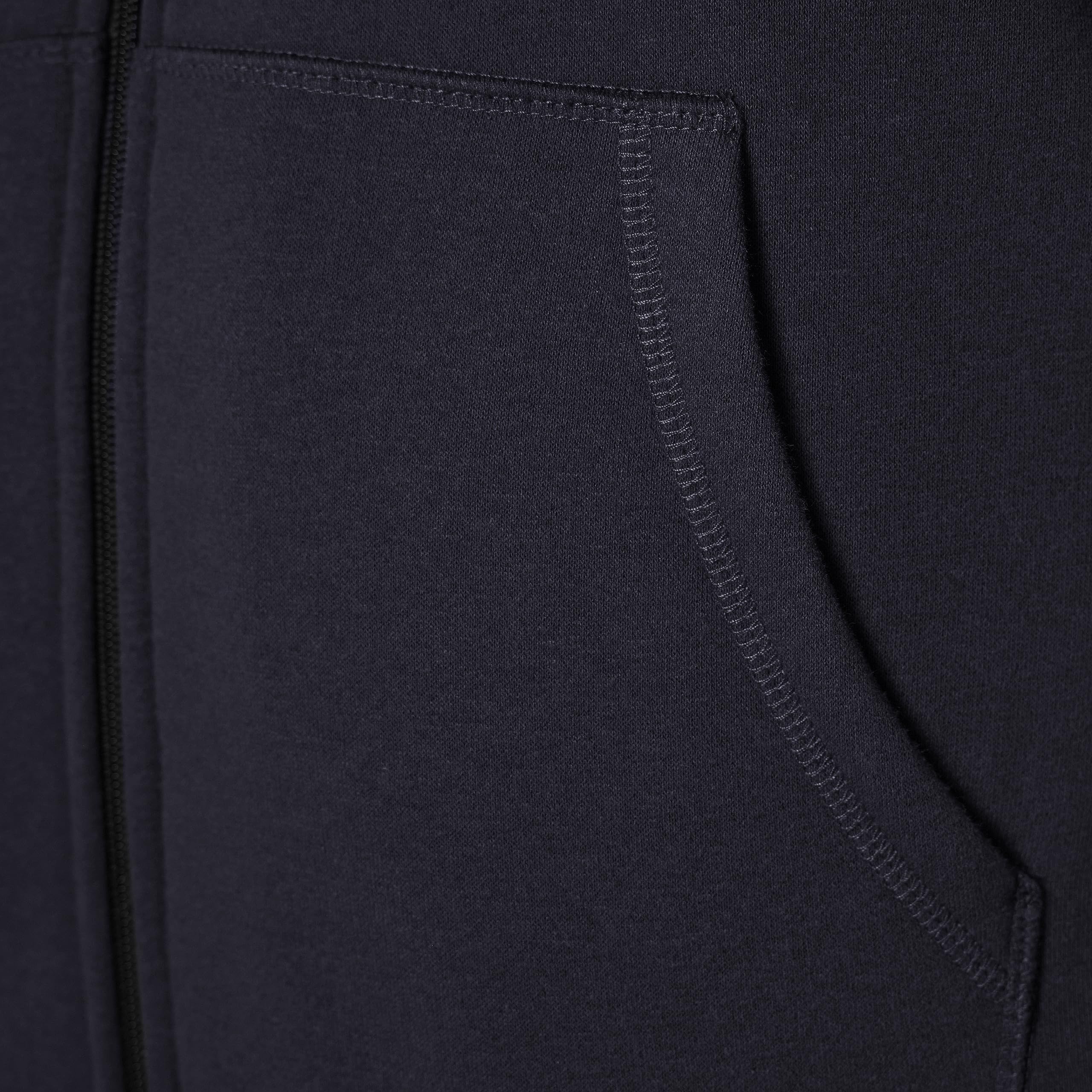 Amazon Essentials - Sudadera de forro polar con capucha y cremallera completa para hombre, color azul marino, talla M