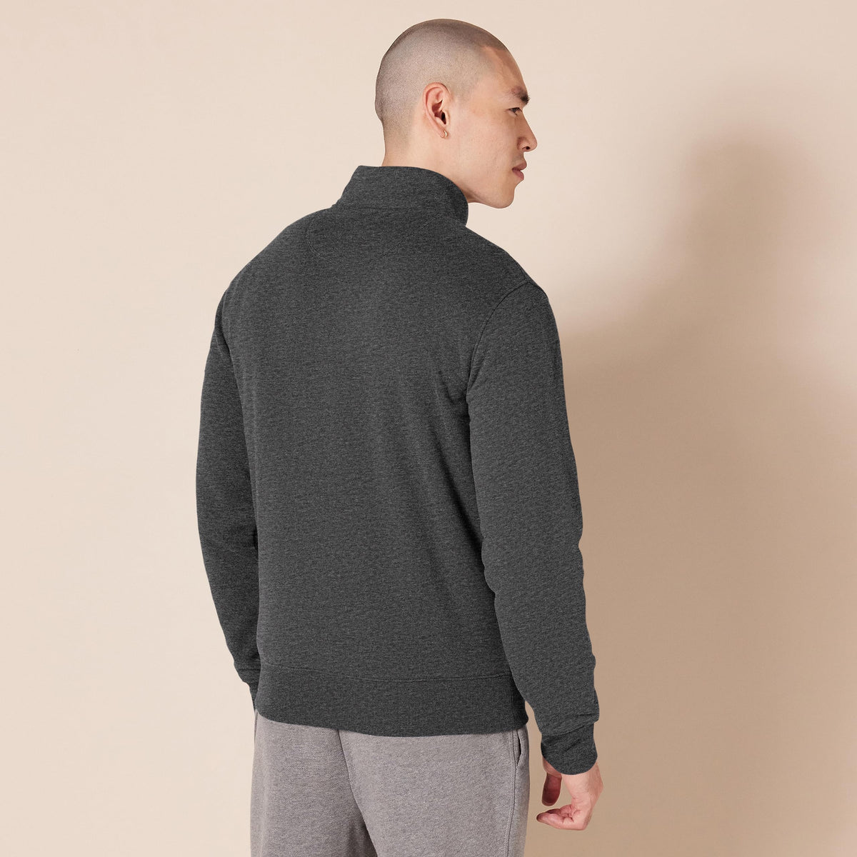 Amazon Essentials Sudadera de Polar con Cremallera y Cuello Alto, Peso Medio, Corte Regular Hombre, Charcoal Heather, M
