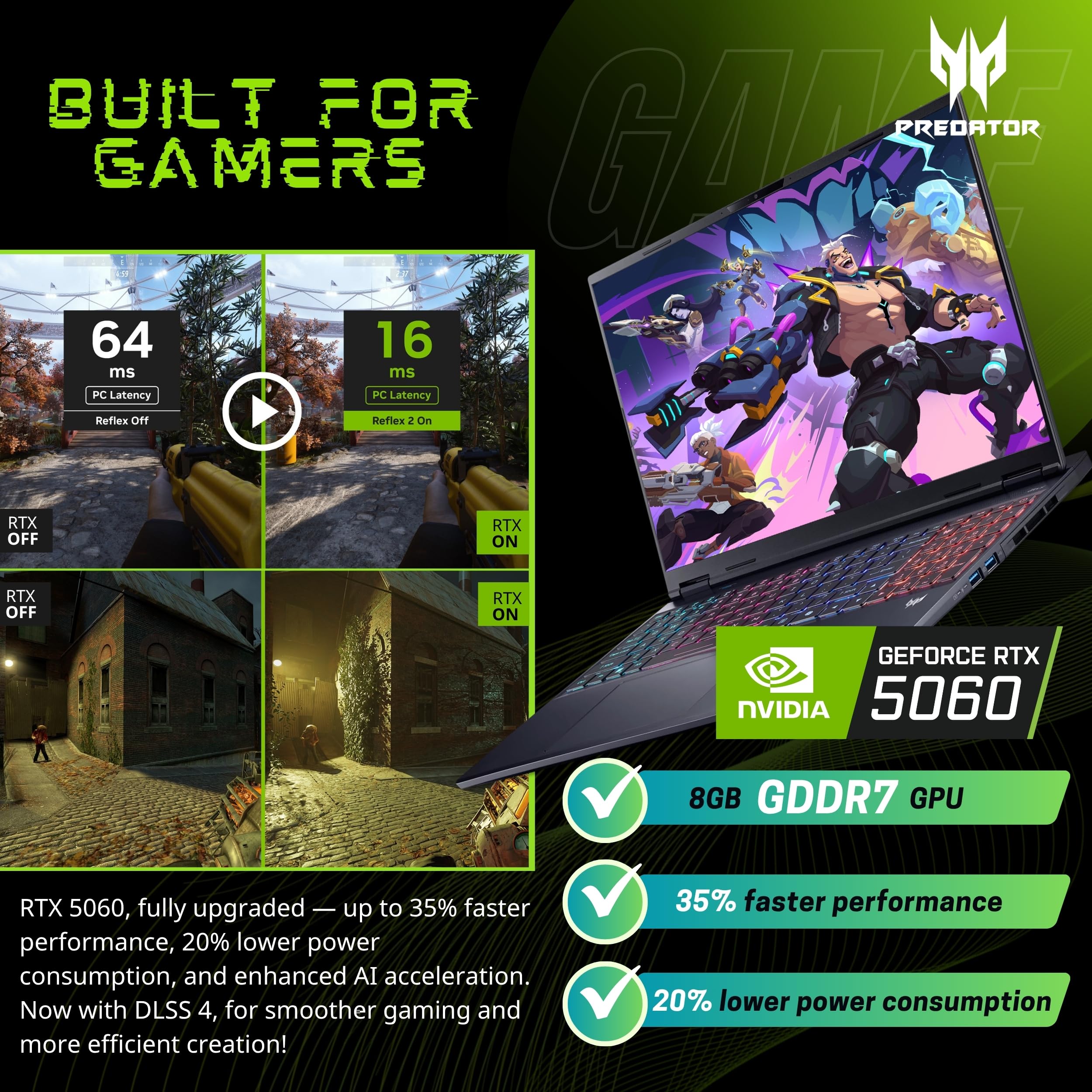 Acer Predator Helios Neo 16S AI Gaming Laptop, 16 240Hz 2.5K OLED, Intel Core Ultra 9 275HX, NVIDIA GeForce RTX 5060, VR Ready, copilot, refrigeración líquida, negro, Windows 11 Pro (16GB DDR5 RAM |