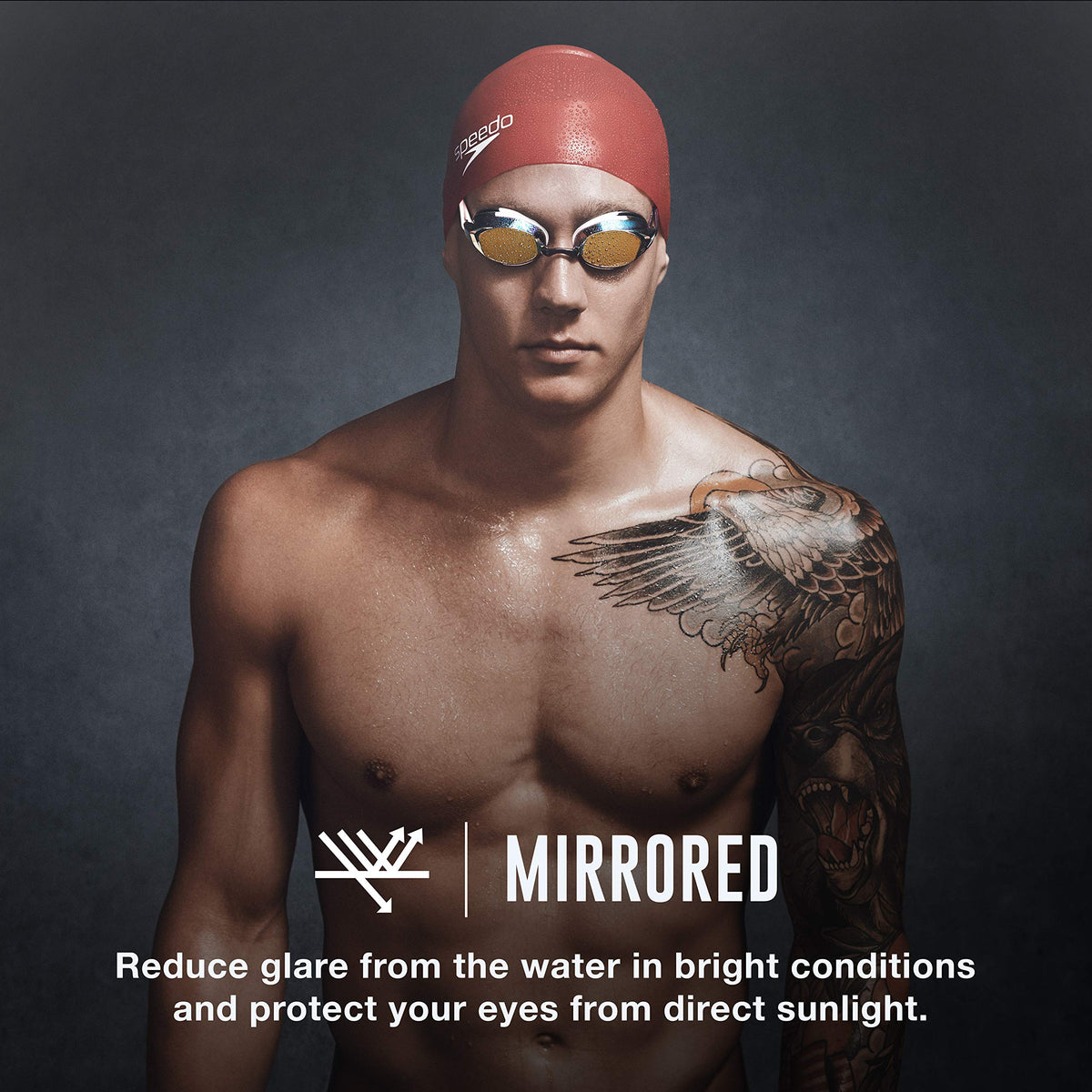 Speedo, Goggles de Natación Efecto Espejo Vanquisher 2.0, 7750127, Unitalla