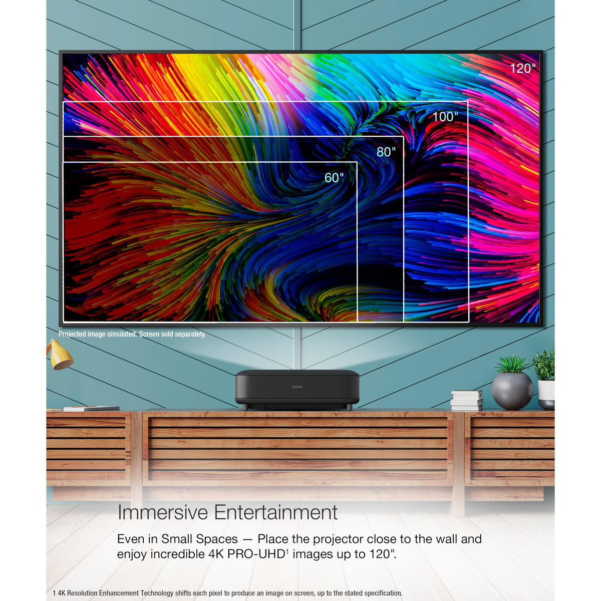 Epson EpiqVision Proyector, Experiencia 4K y Streaming, LS650 Negro
