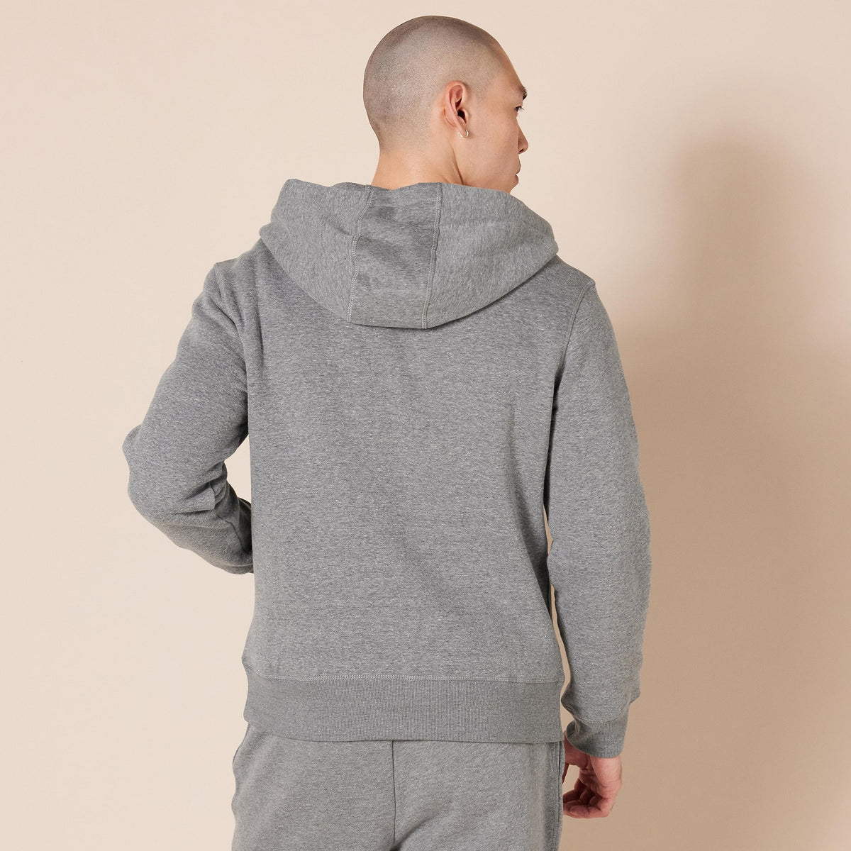 Amazon Essentials - Sudadera de forro polar con capucha y cremallera completa para hombre (disponible en tallas grandes y altas), color gris claro jaspeado, talla G
