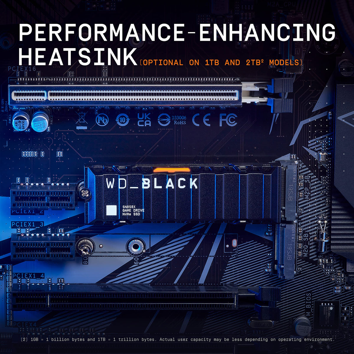 WD_Black 8TB SN850X NVMe Unidad Interna de Estado sólido para Juegos con disipador térmico - Funciona con PlayStation 5, Gen4 PCIe, M.2 2280, hasta 7.200 MB/s - WDS800T2XHE