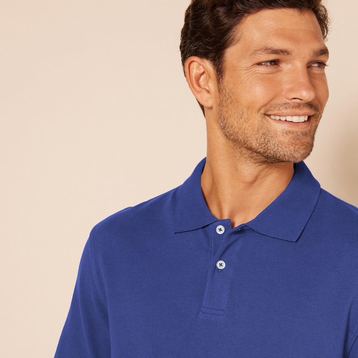 Amazon Essentials - Polo de piqué de algodón ajustado para hombre, color azul marino, talla M