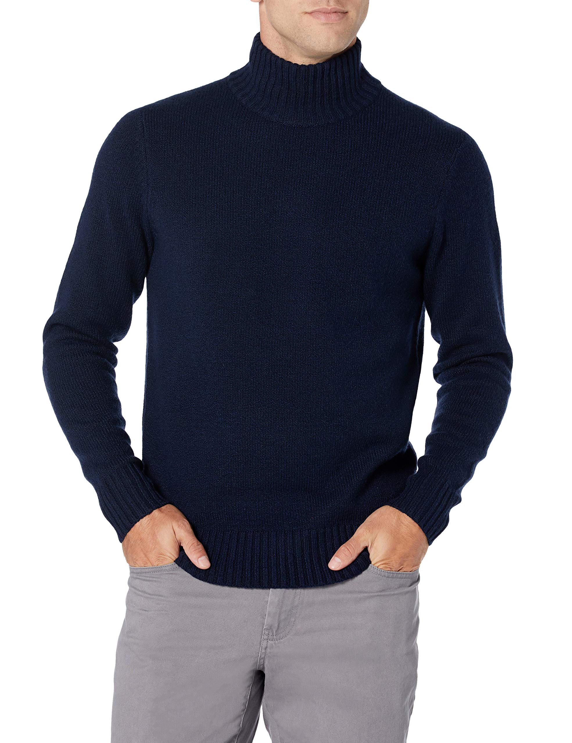 Amazon Essentials - Suéter de manga larga con cuello alto suave al tacto, para hombre, color azul marino, talla