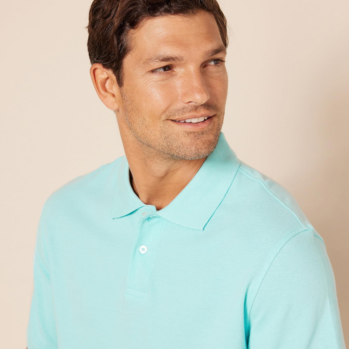 Amazon Essentials - Polo de piqué de algodón para hombre de ajuste regular (disponible en tallas grandes y altas), color azul aguamarina, talla M