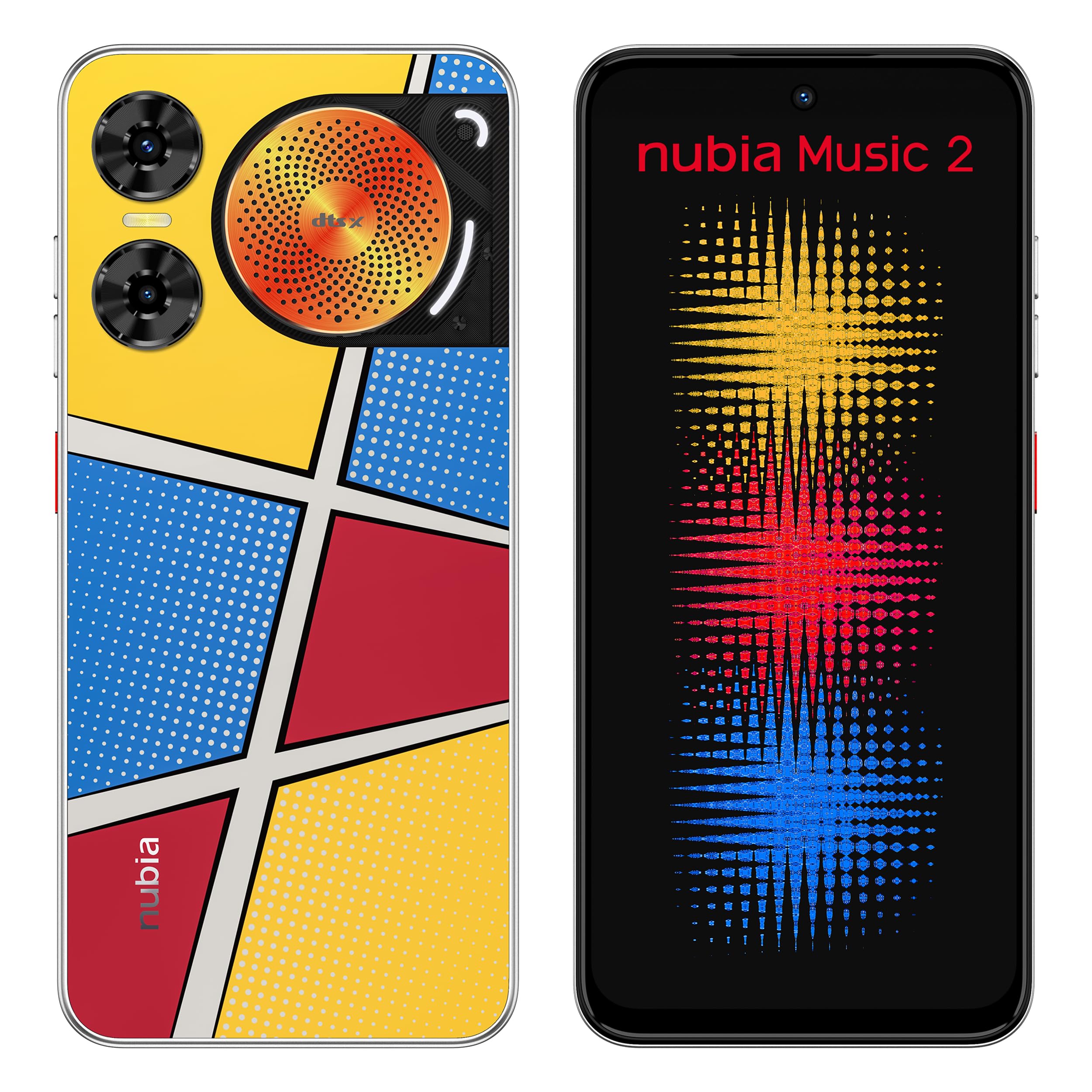 nubia Celular Music 2, 6.7” 120Hz, Triple bocina Sonido Estéreo 600%+, Cámara 50MP y 256GB+8GB RAM (4GB + 4GB Dinámica), Batería 5000mAh, Multicolor