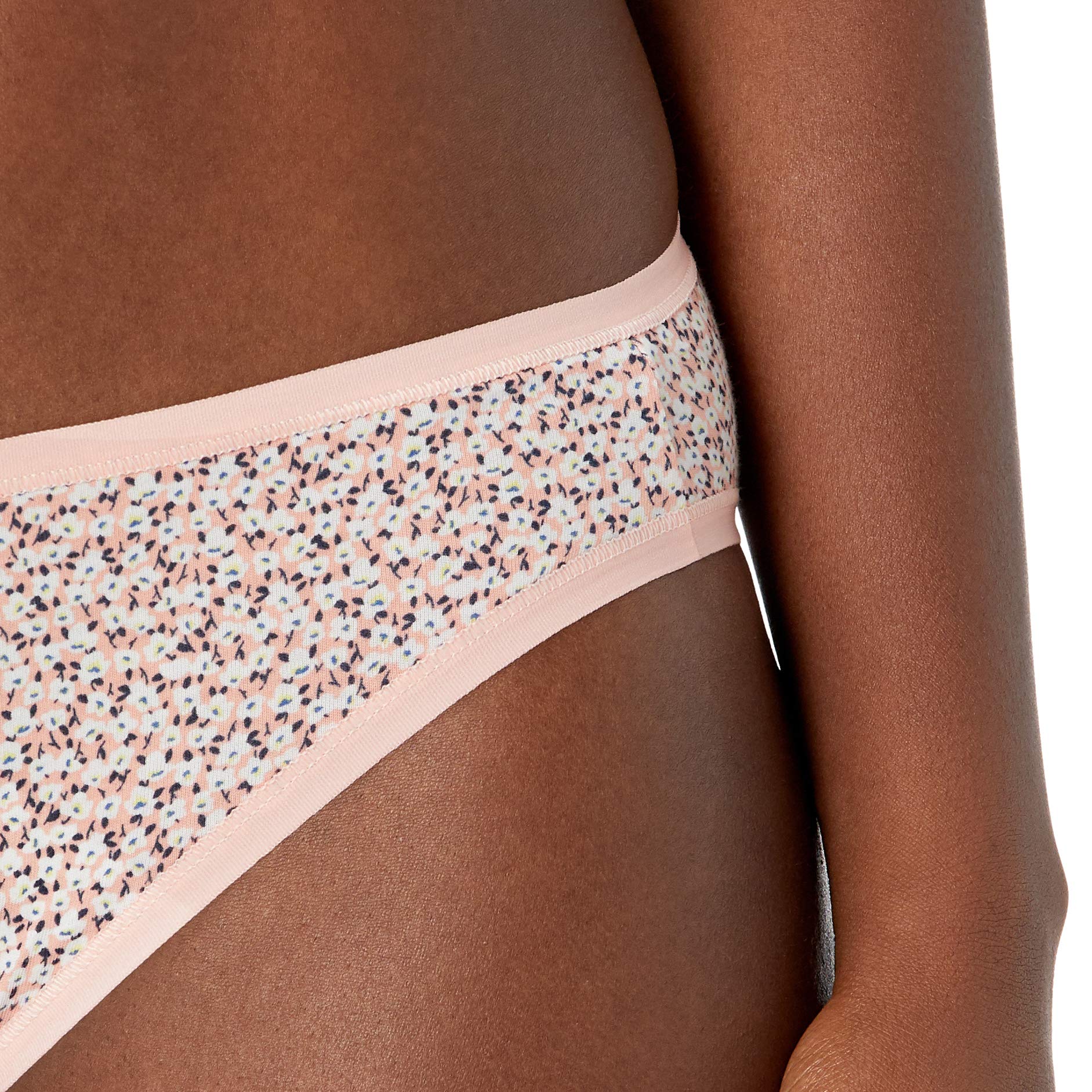 Amazon Essentials - Calzoncillos tipo bikini de algodón para mujer (disponible en tallas grandes), paquete de 6, rosas, talla G