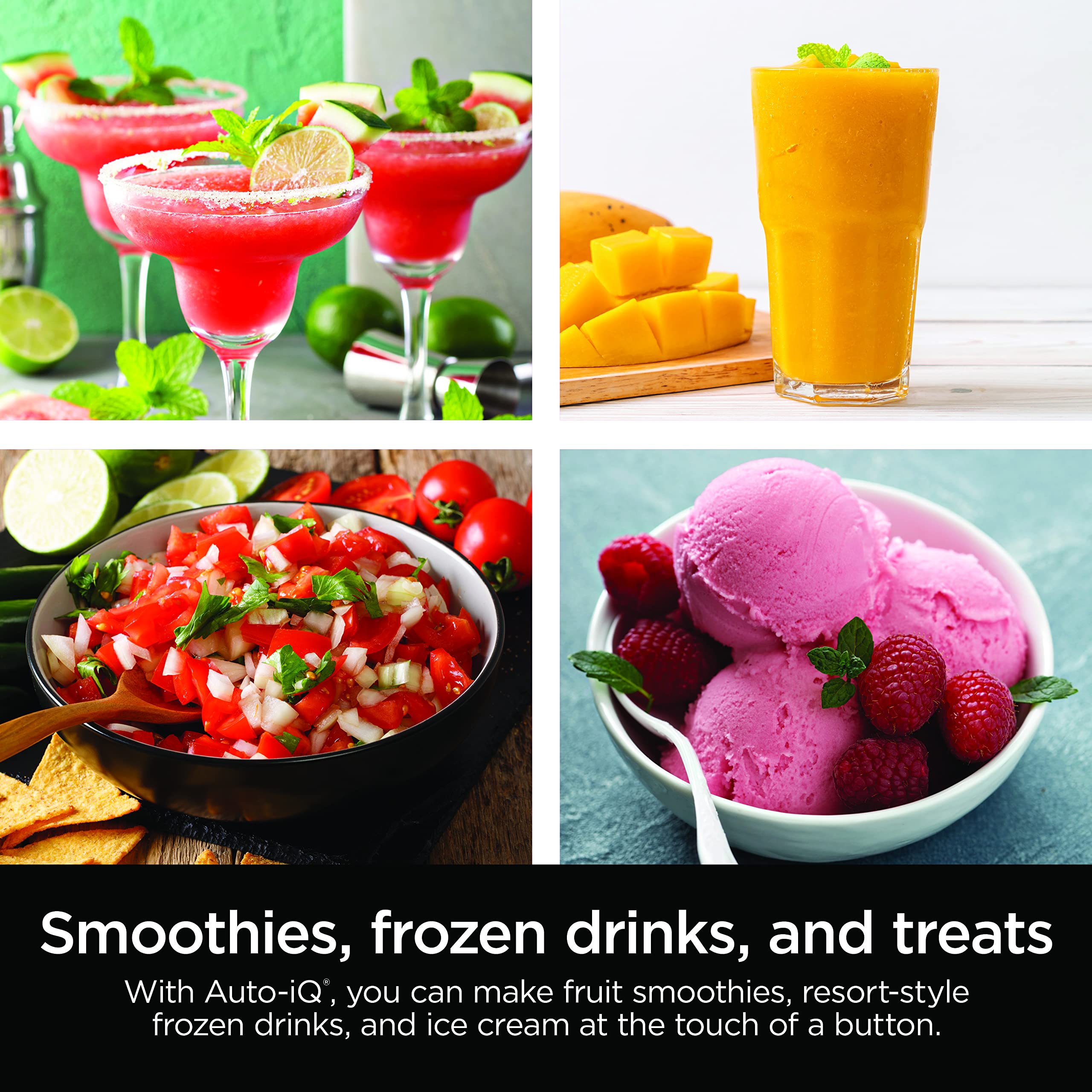 Ninja - Licuadora BN701 Professional Plus, 1400 vatios máximos, 3 funciones para batidos, bebidas congeladas y helados con Auto IQ, jarra y tapa de trituración total de 72 onzas*, gris oscuro