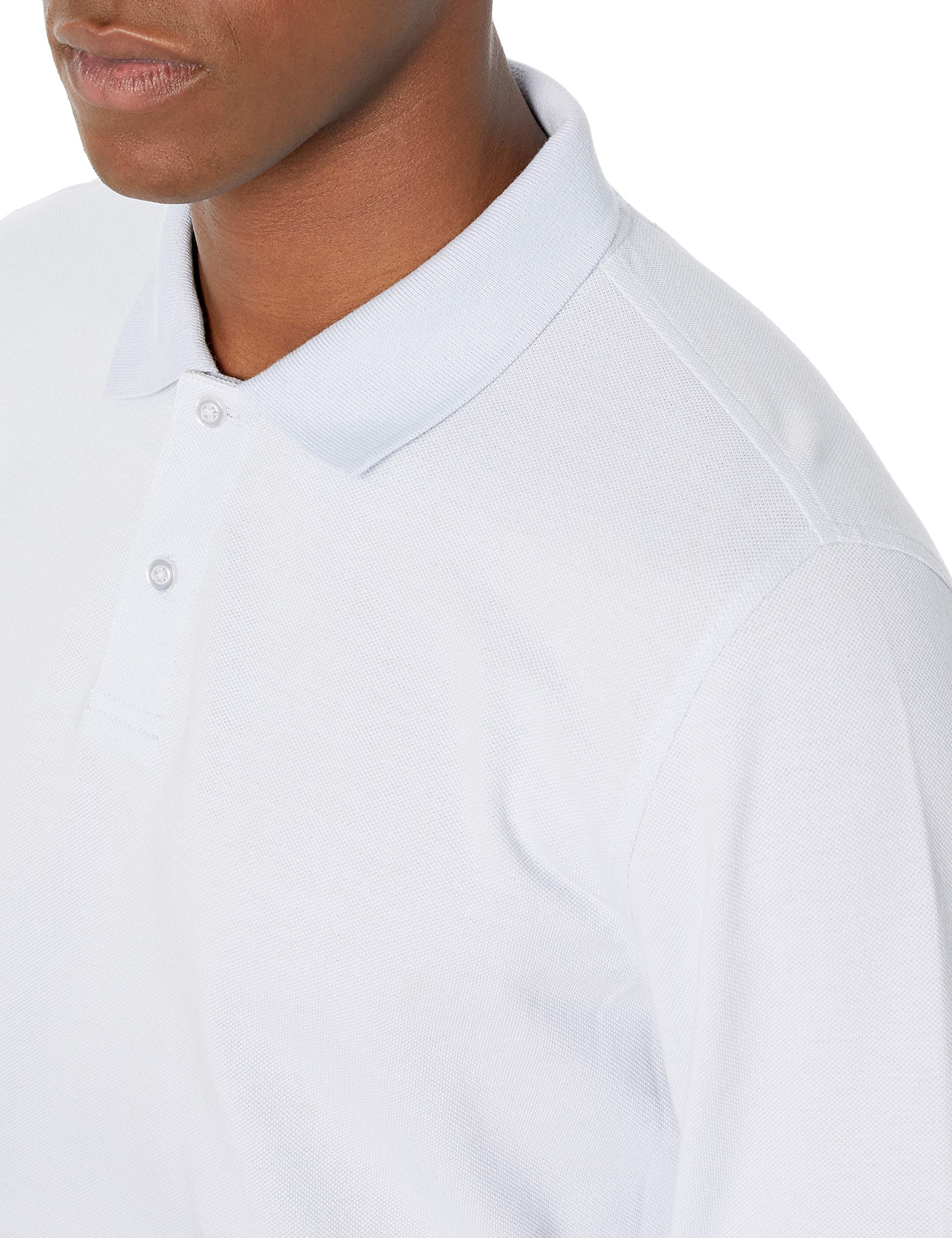 Amazon Essentials - Polo de piqué de manga larga ajustado para hombre, color azul claro, talla XG