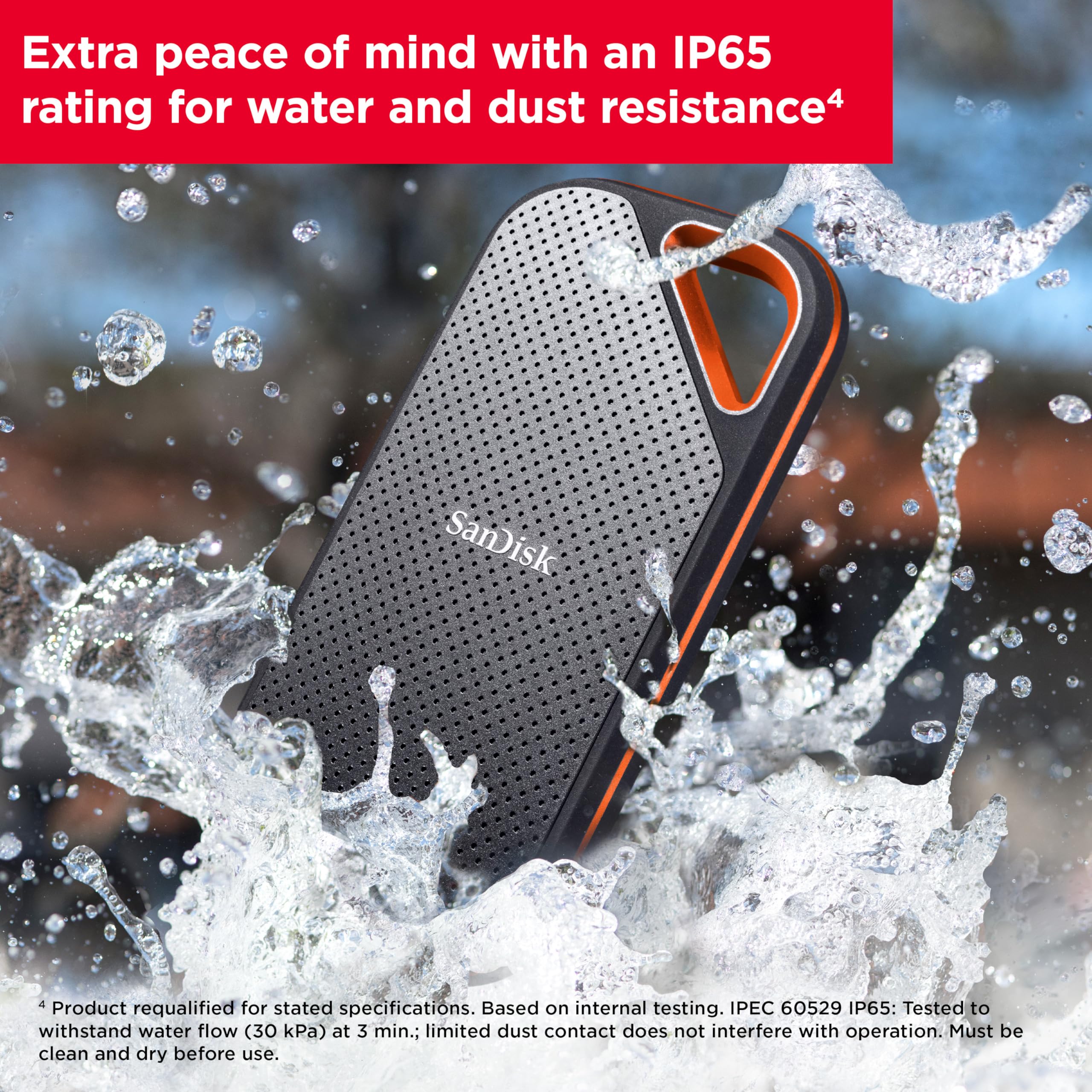SanDisk SSD portátil Extreme Pro de 4 TB - hasta 2000 MB/s - USB-C, USB 3.2 Gen 2x2 - Unidad Externa de Estado sólido - SDSSDE81-4T00-G25
