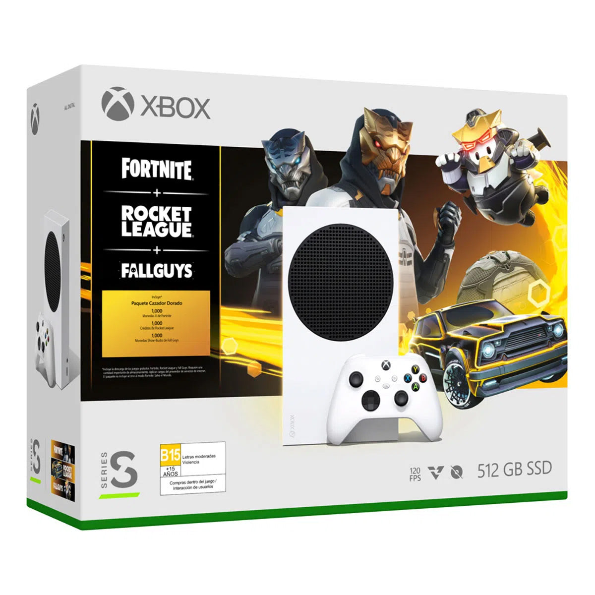 Consola Xbox Series S - Paquete Fortnite + Rocket League + Fallguys - Edición Bundle Edition