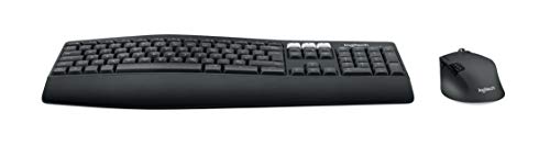 Logitech MK850 Combo Teclado y Mouse Multidispositivos, 2.4 GHz/Bluetooth, Estructura Curvada, Ratón Inalámbrico,12 Botones Programables,Batería de hasta 3 Años,PC/Mac - Negro