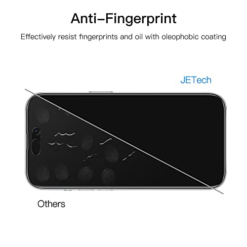 JETech Protector de Pantalla Privacidad Cobertura Completo para iPhone 14 Pro Max 6,7 Pulgadas, con Protector Lente Cámara, Mica Cristal Vidrio Templado Antiespia, 2 Paquetes Cada Uno