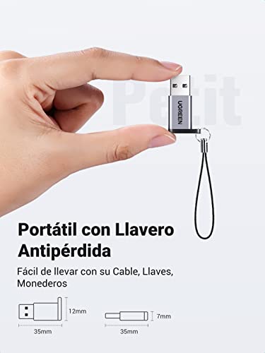 UGREEN Adaptador USB 3.0 a USB C, USB 3.1 Tipo C a USB 3.0 Tipo A Hembra a Macho Compatible con SanDisk Extreme 900, Seagate Innov8, Google Pixel, iPad Pro 2018, Pixel 2 C XL, Lumia 950, Nexus 5X 6P