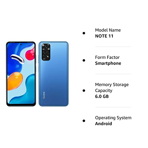 Xiaomi Redmi Note 11S Smartphone, 6GB RAM, 128GB ROM, Color Azul