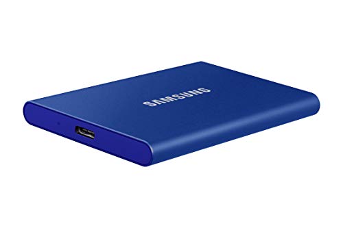 SAMSUNG - SSD portátil T7 de 1 TB – hasta 1050 MB/s – Unidad Externa de Estado sólido USB 3.2, Azul (MU-PC1T0H/AM)
