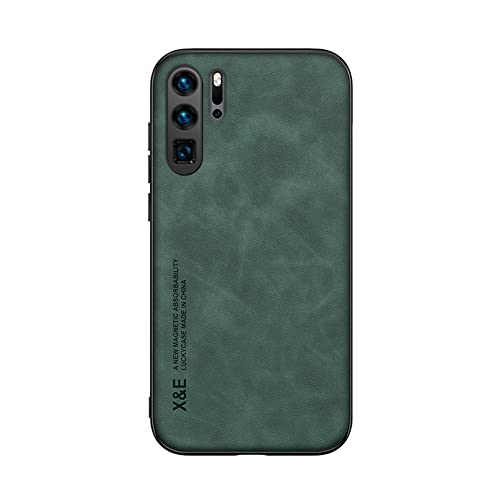 Kepuch Silklike Funda para Huawei P30 Pro - Case Carcasa Placa de Metal Incorporada para Huawei P30 Pro - Verde