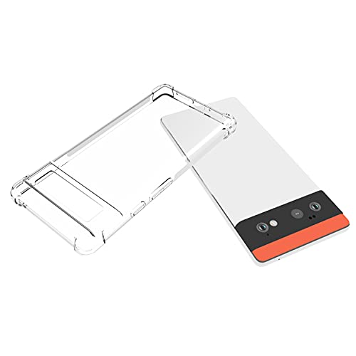 USTIYA Funda para Google Pixel 6 Case Carcasa Bumper,Shock-Absorción TPU Transparente Cover con Cuatro Esquinas Espesamiento