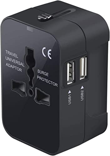 Adaptador de Viaje Internacional, cargador universal de adaptador enchufe,  3 Puertos USB y 1 Tipo C