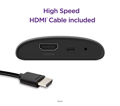 ROKU - Dispositivo de transmisión HD Express (Nuevo, 2022) con Cable HDMI de Alta Velocidad y Control Remoto Simple, configuración guiada y Wi-Fi rápido