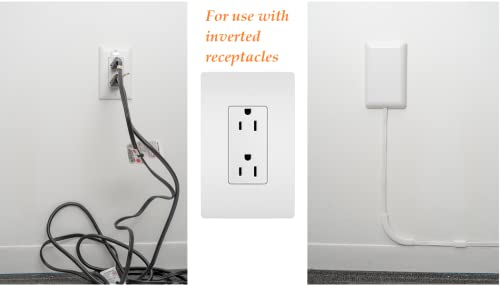 Sleek Socket para Enchufes Invertidos, Corrector de Salida Ultrafino con Kit de Corrector de Cable, Regleta de 3-Salidas, Tamaño Universal, (Ideal Para Tomacorrientes con Enchufes Invertidos) – 8 Pies / 96 Pulgadas
