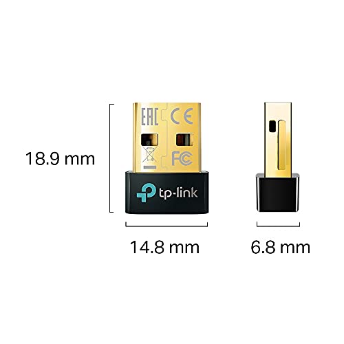 TP-Link UB5A, Adaptador Bluetooth 5.0 Compatible con Windows 11/10/8.1/8/Win 7/XP, para PC, Teclado, Mouse, Auriculares, Altavoces, Impresora