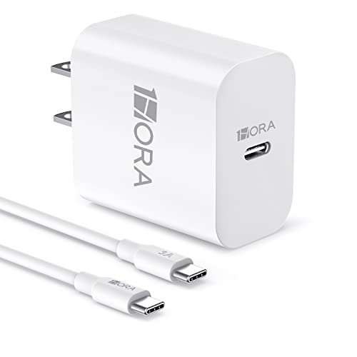 1 Hora Cargador Tipo C, PD 20W Carga Rápida con Cable USB C a C 1M 3A para  Samsung Galaxy S21 Ultra/Note10/S20 Ultra/S10/S9/S8 /Huawei P30/Xiaomi