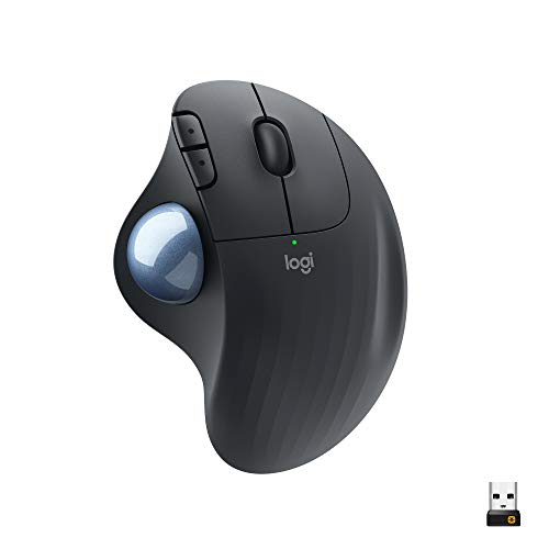 Logitech ERGO M575 Mouse Trackball Inalámbrico - Control sencillo con el pulgar, precisión y seguimiento suave, diseño ergonómico, para Windows, PC y Mac, con Bluetooth y USB - Negro