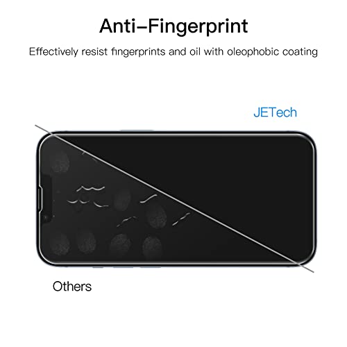 JETech Protector de Pantalla Cobertura Completo para iPhone 14 6,1 Pulgadas y Protector Lente Cámara, Mica Cristal Vidrio Templado, HD Transparente, 2 Paquetes Cada Uno
