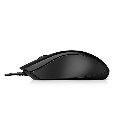 HP Mouse Alámbrico 100, Cable de Conexión USB, Windows/MAC OS, Negro