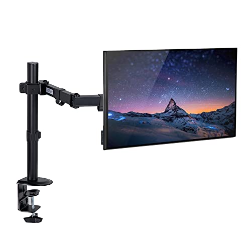 Redlemon Soporte para Monitor de Hasta 32” Pulgadas (9 Kg), Base para Escritorios de 1 a 9 cm de Grosor, Compatibilidad Universal, Ajuste Horizontal y Vertical, Fácil de Colocar con Kit de Instalación