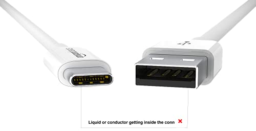 Amazon Basics - Cable de carga USB tipo C a USB-A 2.0 macho, 6 pies (1.8 metros), blanco, portátil