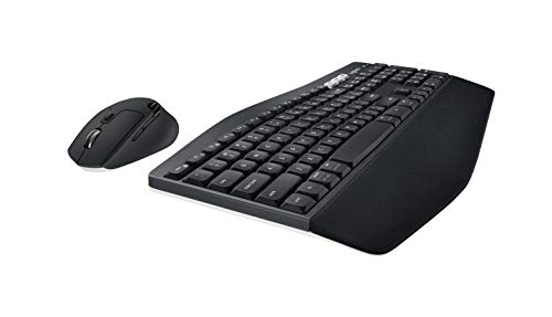 Logitech MK850 Combo Teclado y Mouse Multidispositivos, 2.4 GHz/Bluetooth, Estructura Curvada, Ratón Inalámbrico,12 Botones Programables,Batería de hasta 3 Años,PC/Mac - Negro