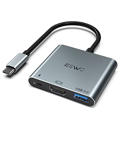 Adaptador multipuerto USB C 7 en 1 a HDMI 4K, USB 3.0, Lector de