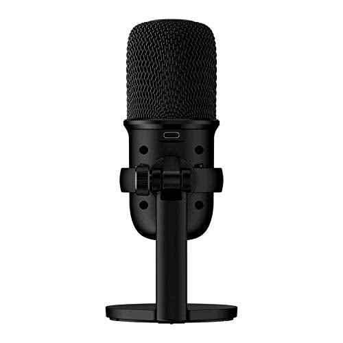 HyperX SoloCast - Micrófono de condensador USB para videojuegos, para PC, PS4 y Mac, Sensor de Tap-to-Silencio, Patrón Polar Cardioide, Gaming, Streaming, Podcasts, Twitch, YouTube, Discord, Negro (Renovado)