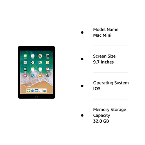 Apple iPad 9.7 Pulgadas Retina Display con WiFi, 32GB, Touch ID, Modo 2017, Gris Espacial (renovado)