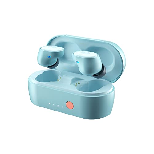 Skullcandy Sesh Evo True Wireless In-Ear Auriculares Bluetooth Compatible con iPhone y Android / Estuche de carga y micrófono / Ideal para gimnasio, deportes y juegos IP55 Resistente al agua - Azul