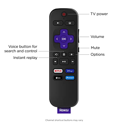 ROKU Streaming Stick 4K | Dispositivo de transmisión 4K/HDR/Dolby Vision con Control Remoto de Voz y Controles de TV