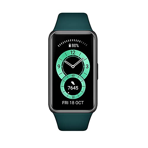  HUAWEI Band 6 Fitness Tracker Smartwatch para hombres y  mujeres, pantalla a color AMOLED de 1.47 pulgadas, SpO2, monitor de  frecuencia cardíaca 24H, duración de la batería de 14 días, rastreador