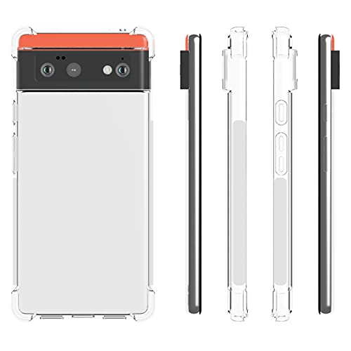 USTIYA Funda para Google Pixel 6 Case Carcasa Bumper,Shock-Absorción TPU Transparente Cover con Cuatro Esquinas Espesamiento