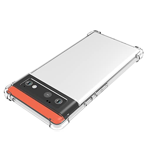 USTIYA Funda para Google Pixel 6 Case Carcasa Bumper,Shock-Absorción TPU Transparente Cover con Cuatro Esquinas Espesamiento