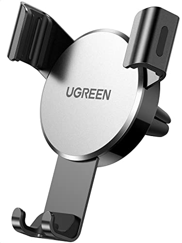 UGREEN Soporte Celular Auto por Gravedad para Ventilación, Porta Base Celular para Automóvil, Car Phone Holder Compatible con Celular de 4.7''-7'', como iPhone 14 13 12 Pro Max, Galaxy S23 Ultra, S23, S22 Ultra, Redmi, Gris