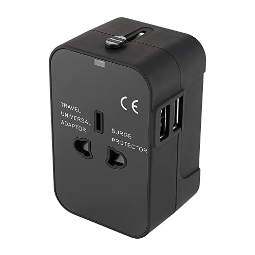 Adaptador Enchufe Universal Europeo Americano Negro